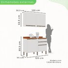 Cozinha Compacta 4 Peças 4 Portas 2 Gavetas Pérola Branco