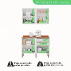 Cozinha Compacta 4 Peças 4 Portas 2 Gavetas Pérola Branco