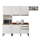 Cozinha Compacta 4 Peças 5 Portas 2 Gavetas Pérola Branco