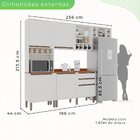 Cozinha Compacta 4 Peças 5 Portas 2 Gavetas Pérola Branco