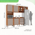 Cozinha Compacta 4 Peças 5 Portas 2 Gavetas Pérola Cinamomo/o