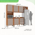 Cozinha Compacta 4 Peças 5 Portas 2 Gavetas Pérola Cinamomo/o