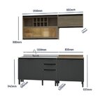 Cozinha Compacta 4 Peças 6 Portas 3 Gavetas Adega Hibisco The