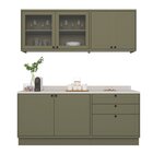 Cozinha Compacta 4 Peças 6 Portas 3 Gavetas Com Tampo Sevilha