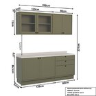 Cozinha Compacta 4 Peças 6 Portas 3 Gavetas Com Tampo Sevilha