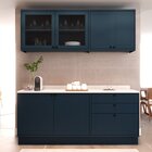 Cozinha Compacta 4 Peças 6 Portas 3 Gavetas Com Vidro E Tampo