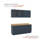 Cozinha Compacta 4 Peças 6 Portas 3 Gavetas Com Vidro E Tampo