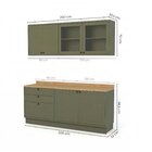 Cozinha Compacta 4 Peças 6 Portas 3 Gavetas Com Vidro E Tampo