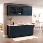 Cozinha Compacta 4 Peças 6 Portas 3 Gavetas Sevilha Azul Órion