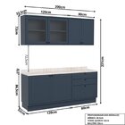 Cozinha Compacta 4 Peças 6 Portas 3 Gavetas Sevilha Azul Órion