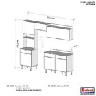 Cozinha Compacta 4 Peças 6 Portas 3 Gavetas Vittoria Freijó/o