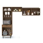 Cozinha Compacta 4 Peças 6 Portas 3 Gavetas Vittoria Ipê Wood