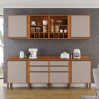 Cozinha Compacta 4 Peças 6 Portas 4 Gavetas Pérola Cinamomo/o