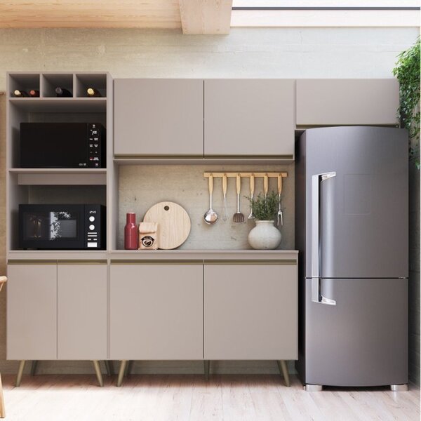 Cozinha Compacta 4 Peças 7 Portas 2 Nichos Para Forno One Gra