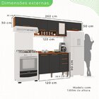 Cozinha Compacta 4 Peças 8 Portas 2 Gavetas Bella Cinamomo/gr