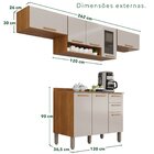 Cozinha Compacta 4 Peças 8 Portas 2 Gavetas Bella Cinamomo/of