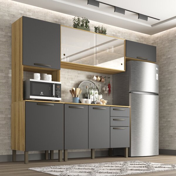 Cozinha Compacta 4 Peças 8 Portas 2 Gavetas Bella Sallêto Móv