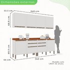 Cozinha Compacta 4 Peças 8 Portas 4 Gavetas Pérola Branco