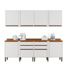 Cozinha Compacta 4 Peças 8 Portas 4 Gavetas Pérola Branco