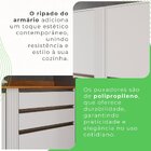 Cozinha Compacta 4 Peças 8 Portas 4 Gavetas Pérola Branco