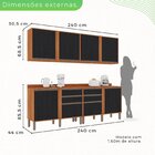 Cozinha Compacta 4 Peças 8 Portas 4 Gavetas Pérola Cinamomo/p