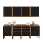 Cozinha Compacta 4 Peças 8 Portas 4 Gavetas Pérola Cinamomo/p