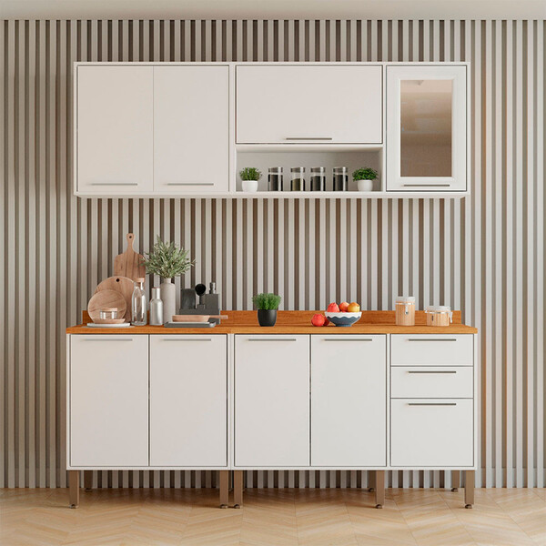 Cozinha Compacta 4 Peças 9 Portas 2 Gavetas Paris Sallêto Móv