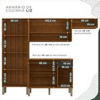 Cozinha Compacta 4 Peças 9 Portas Liz Cinamomo/preto