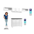 Cozinha Compacta 4 Peças Aço 6 Portas 1 Gaveta Topázio Smart