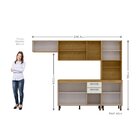 Cozinha Compacta 4 Peças Balcão Com Tampo 3 Portas De Vidro L