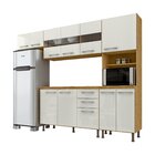 Cozinha Compacta 4 Peças Balcão Com Tampo 3 Portas De Vidro L