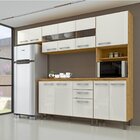 Cozinha Compacta 4 Peças Balcão Com Tampo 3 Portas De Vidro L