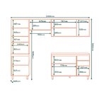 Cozinha Compacta 4 Peças Balcão Com Tampo 3 Portas De Vidro L