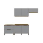 Cozinha Compacta 4 Peças Bea Espresso Móveis Cinza/nature
