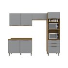 Cozinha Compacta 4 Peças Bea Espresso Móveis Nature/cinza