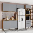 Cozinha Compacta 4 Peças Bea Espresso Móveis Nature/cinza