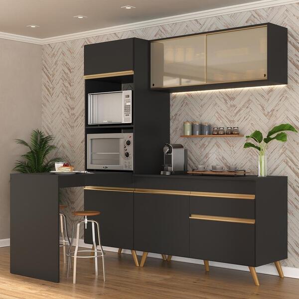 Cozinha Compacta 4 Peças C/ Armário E Balcão Mp3702 Veneza Gb