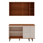 Cozinha Compacta 4 Peças Com 3 Gavetas 100% Mdf Canela/off Wh