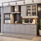 Cozinha Compacta 4 Peças Com Aéreo 3 Portas Com Vidro Amy Cas