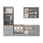 Cozinha Compacta 4 Peças Com Aéreo 3 Portas Com Vidro Amy Cas