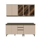 Cozinha Compacta 4 Peças Com Aéreo De Vidro Reflecta 100% Mdf