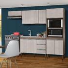 Cozinha Compacta 4 Peças Com Armário Aéreo 3 Portas Malbec Av