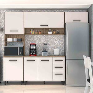 Cozinha Compacta 4 Peças Com Balcão Com Tampo Madri Poliman Móveis ...