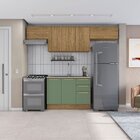 Cozinha Compacta 4 Peças Com Balcão E Armários Botanic Noguei