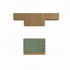 Cozinha Compacta 4 Peças Com Balcão E Armários Botanic Noguei