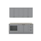 Cozinha Compacta 4 Peças Com Balcão Para Forno De Embutir Emi