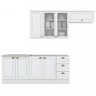 Cozinha Compacta 4 Peças Com Balcão Para Pia E Aéreo Para Gel