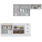 Cozinha Compacta 4 Peças Com Balcão Para Pia E Aéreo Para Gel