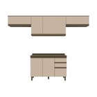 Cozinha Compacta 4 Peças Com Duplo Aéreo Basculante 100% Mdf