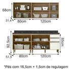 Cozinha Compacta 4 Peças Com Tampo 200cm Mdf Kali Nicioli